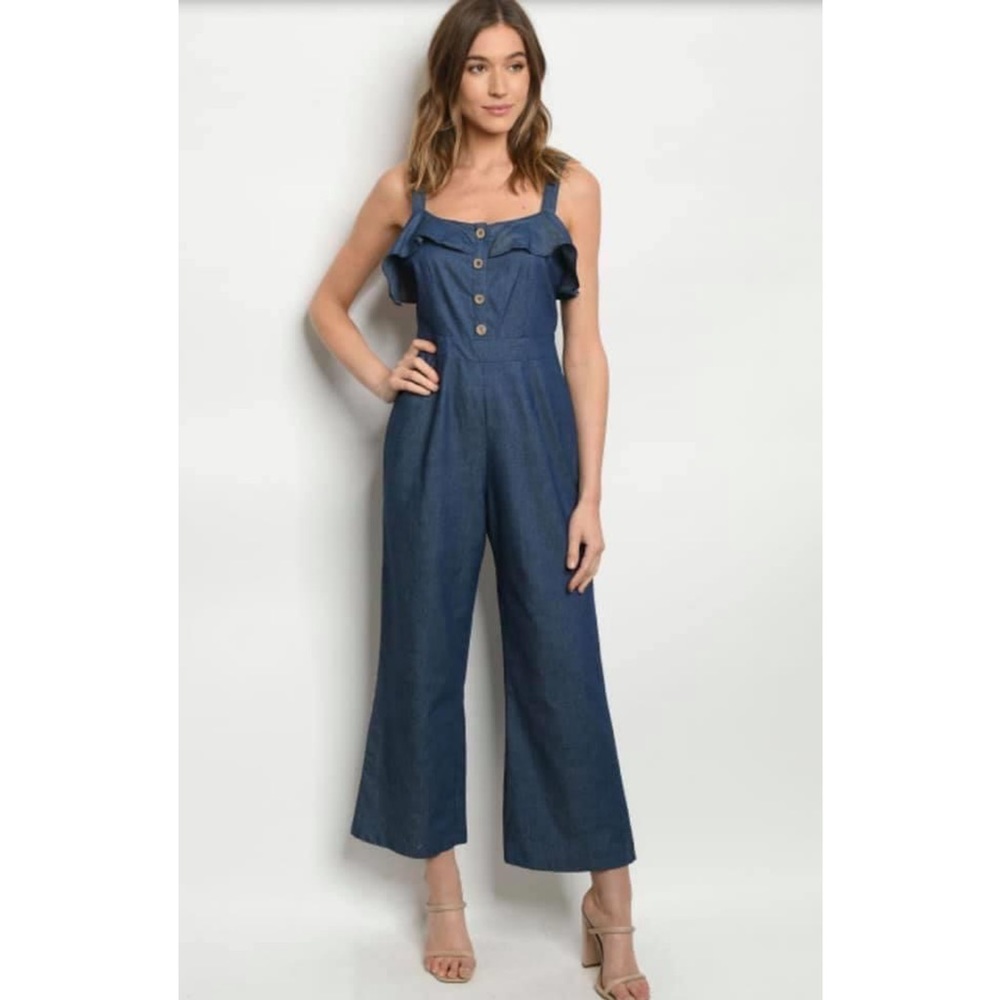 Delilah Dark Blue Denim Jumpsuit